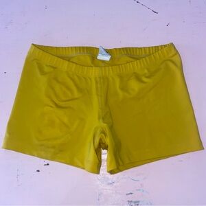 Vintage High Five Brand Women’s Micro Shorts Athletic Vibrant Bright Yellow XL